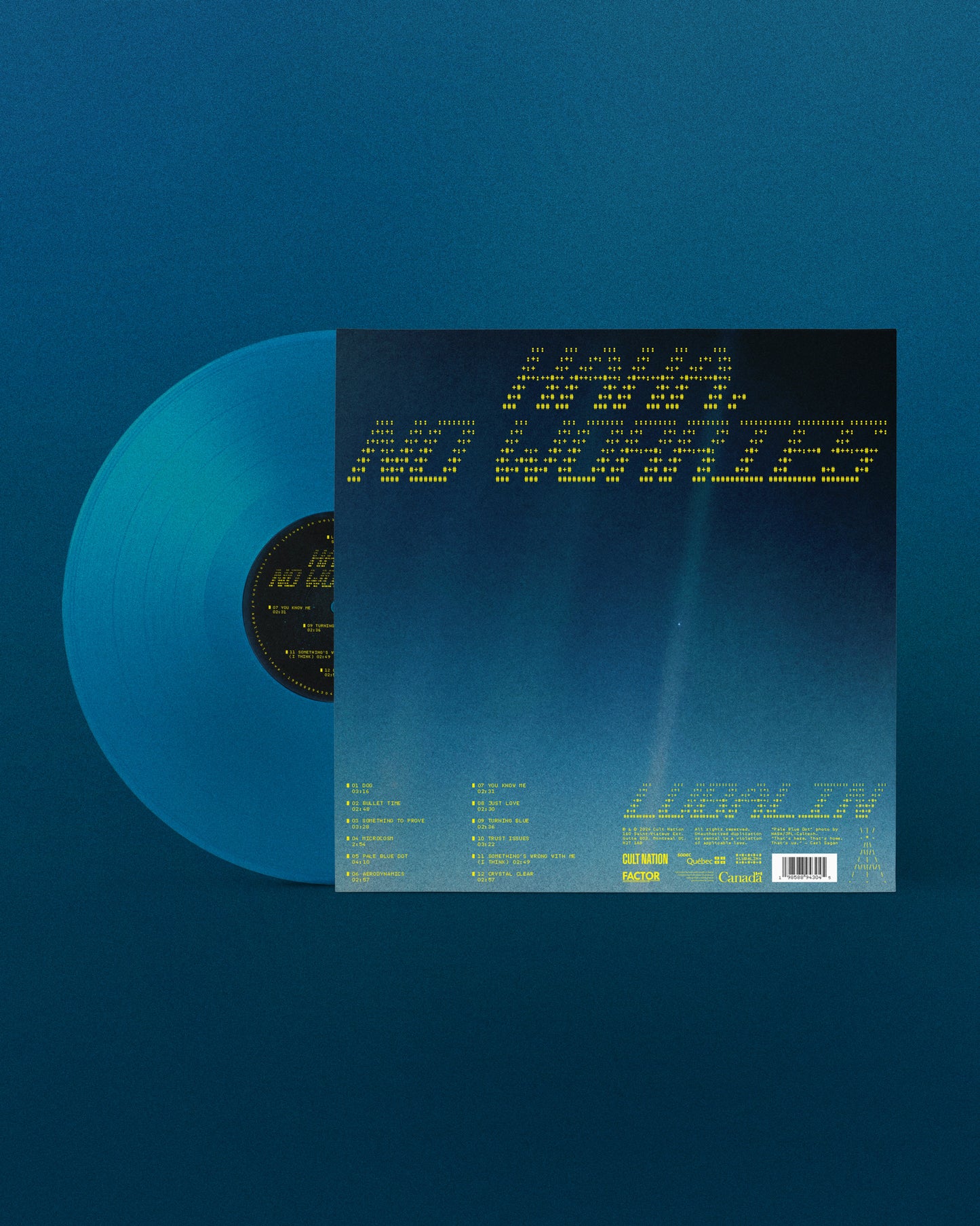 clear blue “haha, no worries” vinyl