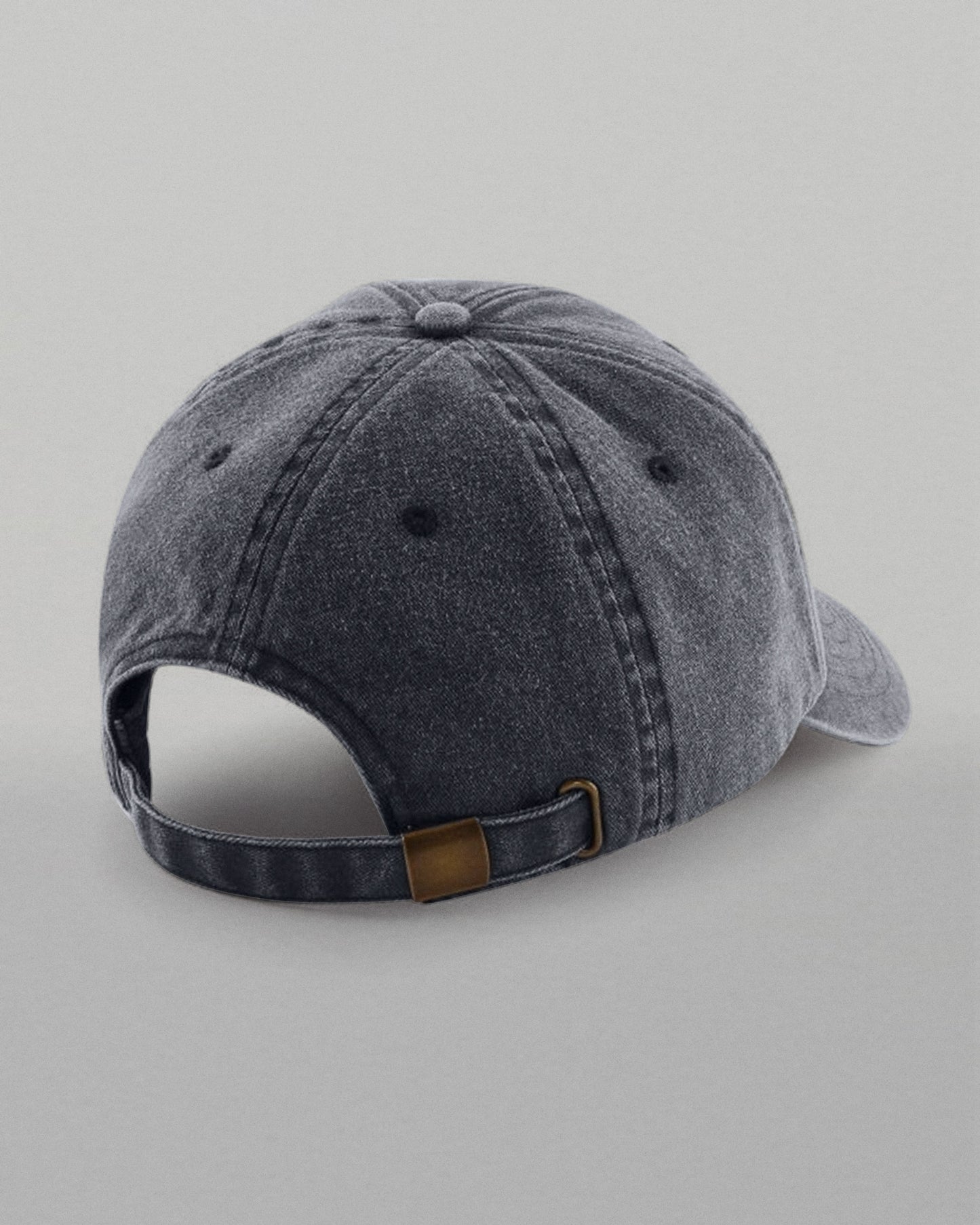 "haha, no worries" cap strap and buckle detail