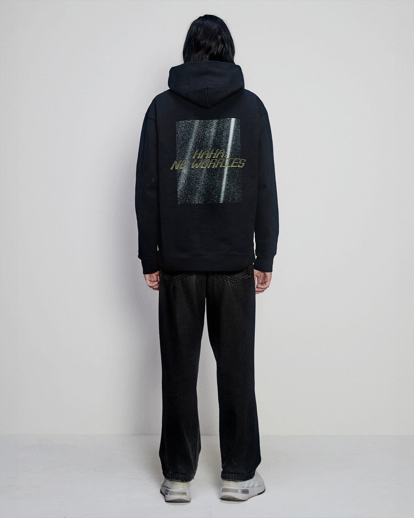 Lubalin modeling the "haha, no worries" Hoodie